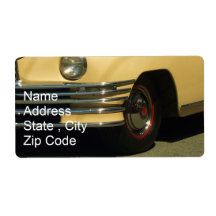 Classic Yellow car shipping label