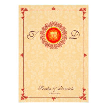 Classical double happiness oriental wedding RSVP Custom Announcement