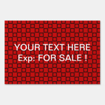 Classical red and black Yard Sign