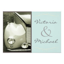 Classical Vintage Motor Wedding Custom Invitations