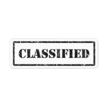 Classified black distressed label