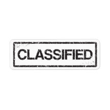 Classified black distressed label
