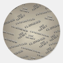 Classified Top Secret Large Round Sticker