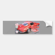 Classique rouge de Valentine Corvette Autocollants Pour Voiture