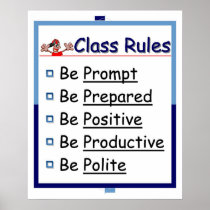 Classroom Rules: 5 P's Poster