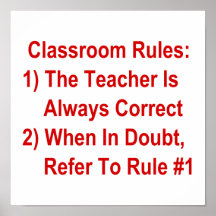 Classroom Rules (all red text) Poster