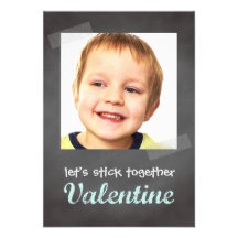 Classroom valentine exchange chalkboard photo blue custom announcement