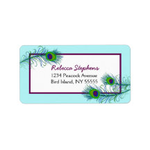 Classy and Contemporary Peacock Feathers Address Labels