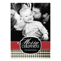 Classy Argyle Christmas Photo Cards invitations