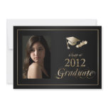 Classy Black and Gold 2012 Graduate Photo Invite