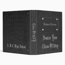 classy black leather year book binders