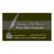 Classy Black Vintage Pen Business Card