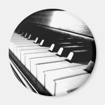 Classy Black & White Piano Photography Fridge Magnet