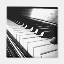 Classy Black & White Piano Photography Magnets