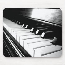 Classy Black & White Piano Photography Mousepad