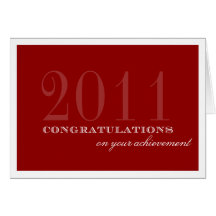 Classy border deep red congratulation achievement greeting cards