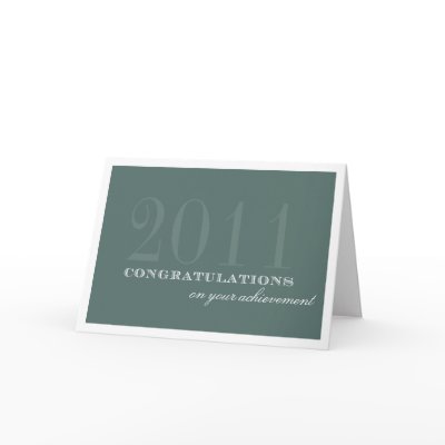 Classy border green congratulation achievement cards by FidesDesign