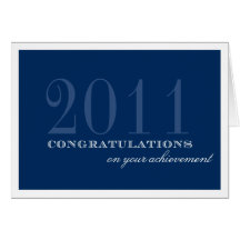 Classy border navy blue congratulation achievement card