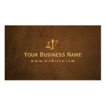 Classy Brown Leather Lawyer/Attorney Business Card