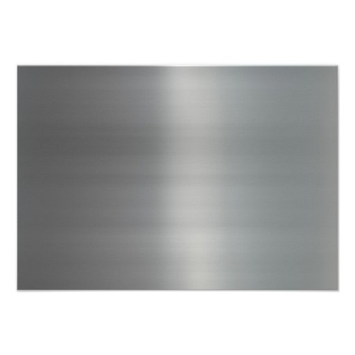 Classy Brushed Metal Textured (faux) Custom Announcements