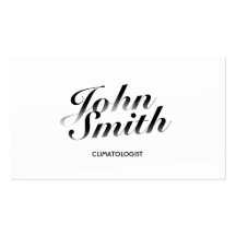 Classy Calligraphic Climatologist Business Card