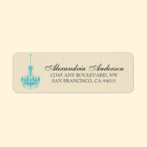 Classy Chandelier Return Address Label (aqua) labels