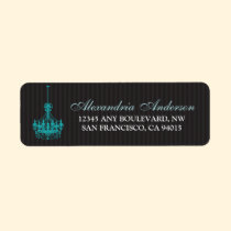 Classy Chandelier Return Address Label (aqua) labels