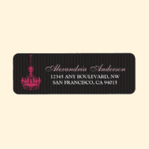 Classy Chandelier Return Address Label (fuchsia) labels