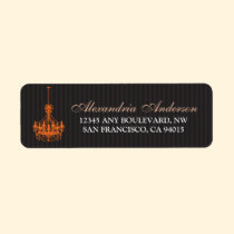 Classy Chandelier Return Address Label (orange) labels