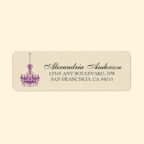 Classy Chandelier Return Address Label (purple) labels
