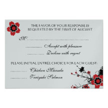 Classy Cherry Blossom Sakura Response RSVP Card Invites