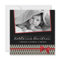 Classy Christmas Birth Announcement Photo Card
