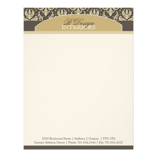 Classy Custom Interior Designer Letterhead Zazzle