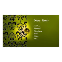 CLASSY DAMASK GEM  MONOGRAM BUSINESS CARD