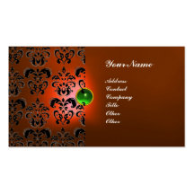 CLASSY DAMASK GEM  MONOGRAM BUSINESS CARD
