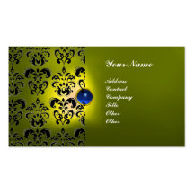 CLASSY DAMASK GEM  MONOGRAM BUSINESS CARD TEMPLATE
