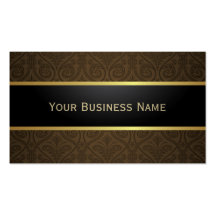 Classy Dark Brown Damask Boutique Business Card