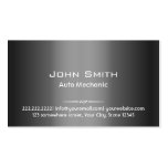 Classy Dark Grey Metal Auto Mechanic Business Card