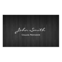 Classy Dark Wood College Professor Business Card