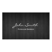 Classy Dark Wood Petroleum Engineer Business Card