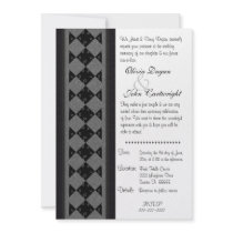 Classy Diamond & Heart Wedding Invitation