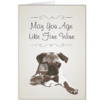 Classy Dog & Fine Wine Birthday Greeting Card