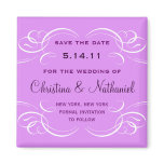 Classy Flourish Save the Date Magnet (purple)