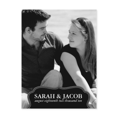 Classy Framed Photo Save the Date Post Card by AestheticallySmitten