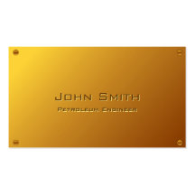 Classy Gold Petroleum Engineer Business Card