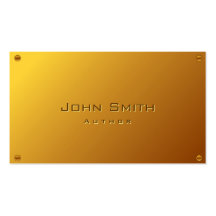 Classy Gold Plated Author Business Card