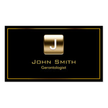 Classy Gold Stamp Gerontology Business Card