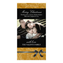 Classy Golden Christmas Photo Card