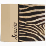 Classy Graduate Zebra Stripe 3 Ring Binder