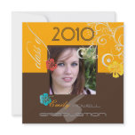 Classy Graduation 2010/Cap/Pearl Swirls Personalized Invitation